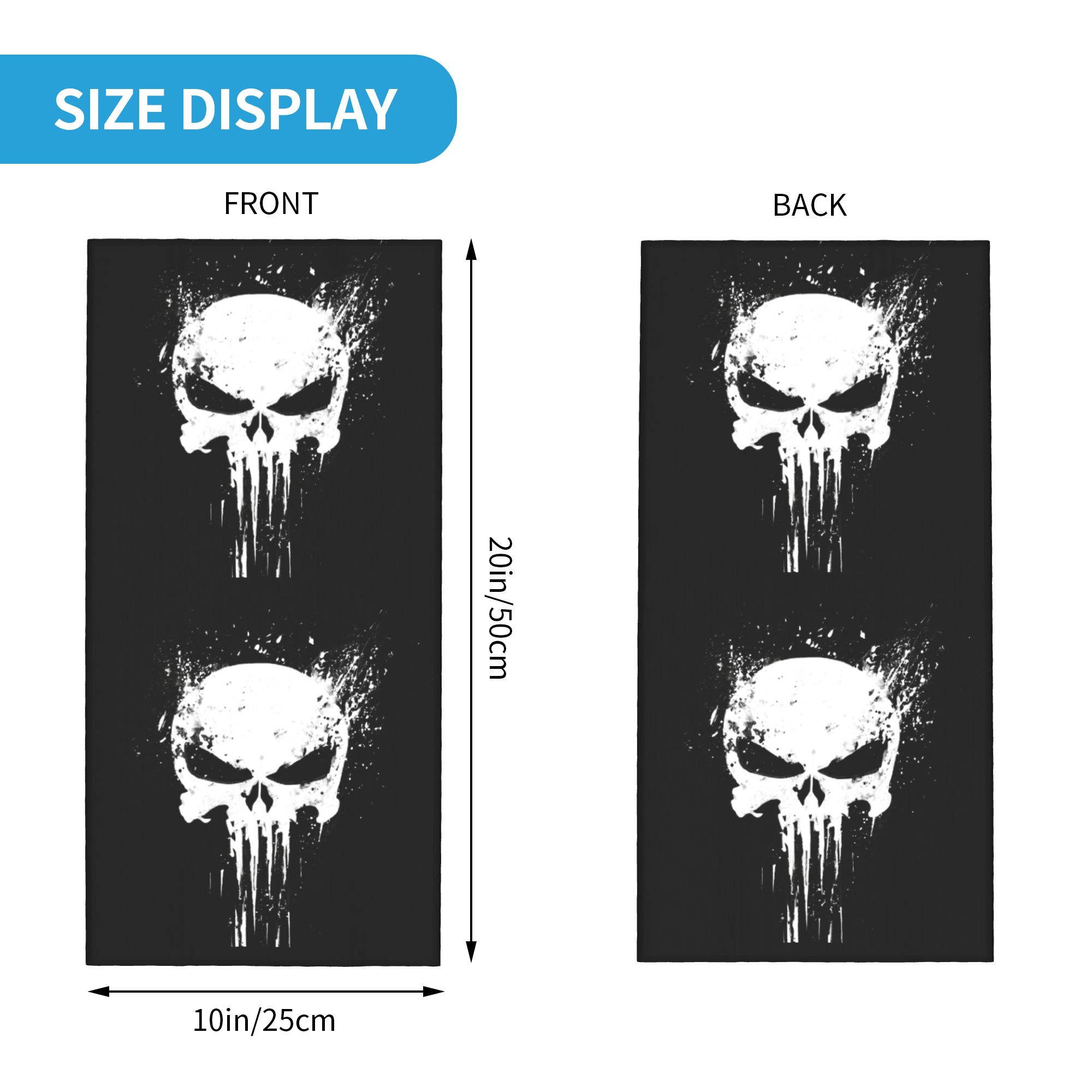 Custom Skeleton Skull Bandana  - Neck Gaiter Fleece avaliação e preço