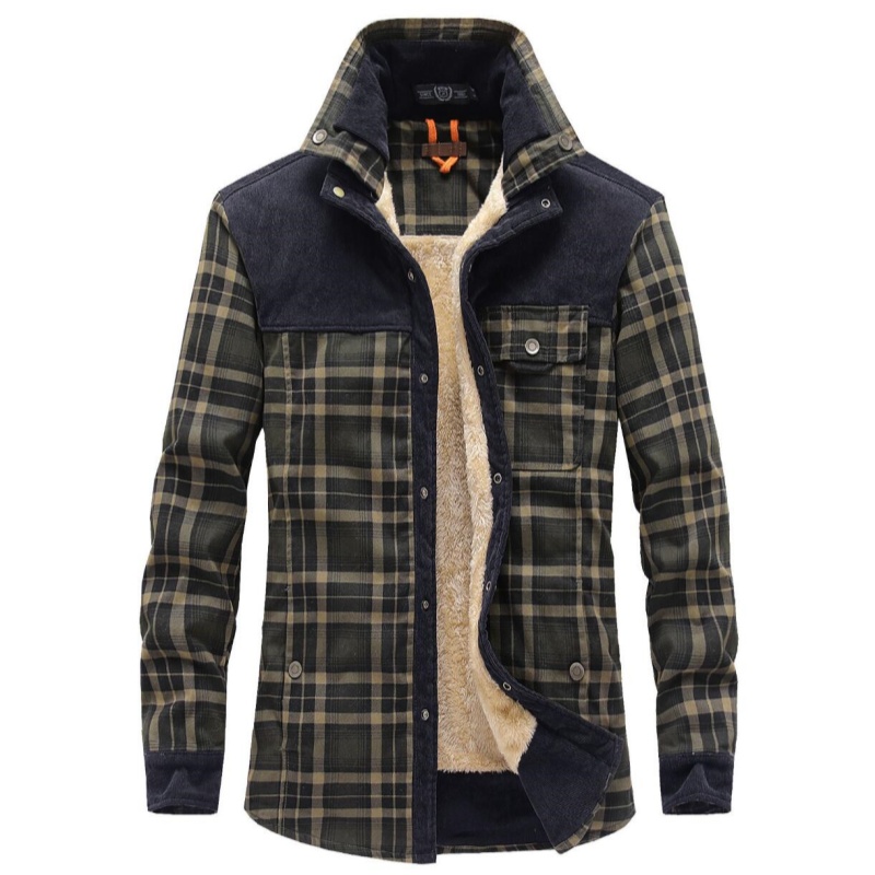 Men's Jackets Winter Windproof - Flannel Shirt Lined avaliação e preço