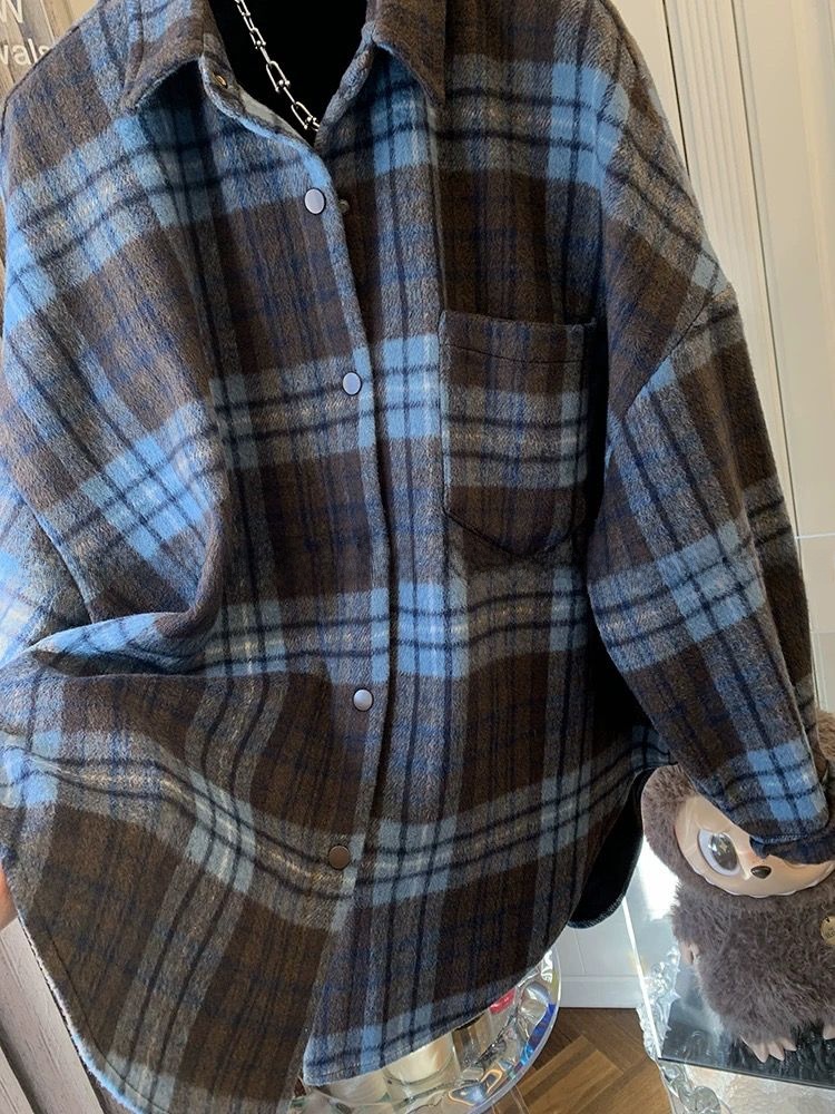 plus Size Women's Plaid Flanne - Flannel Shirt Lined avaliação e preço