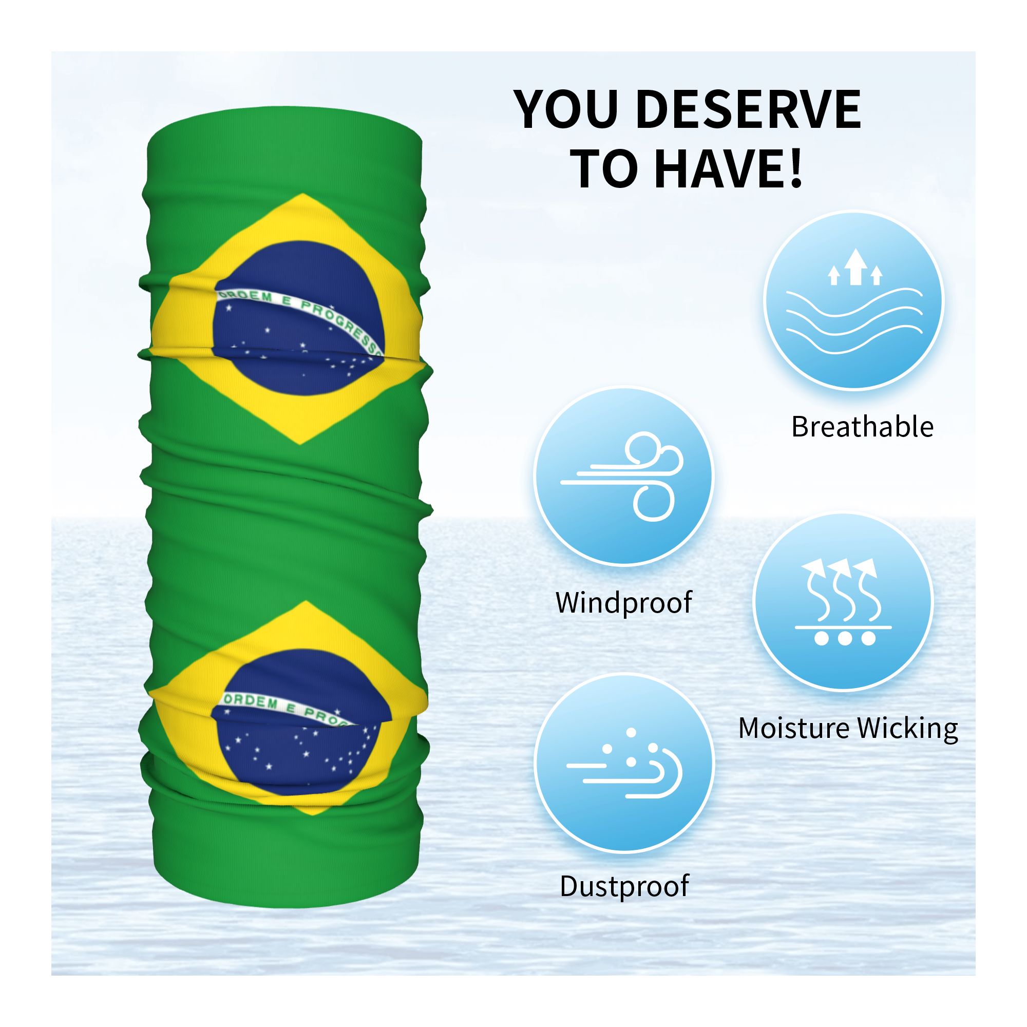 Custom Brazil Flag Bandana Nec - Neck Gaiter Fleece avaliação e preço