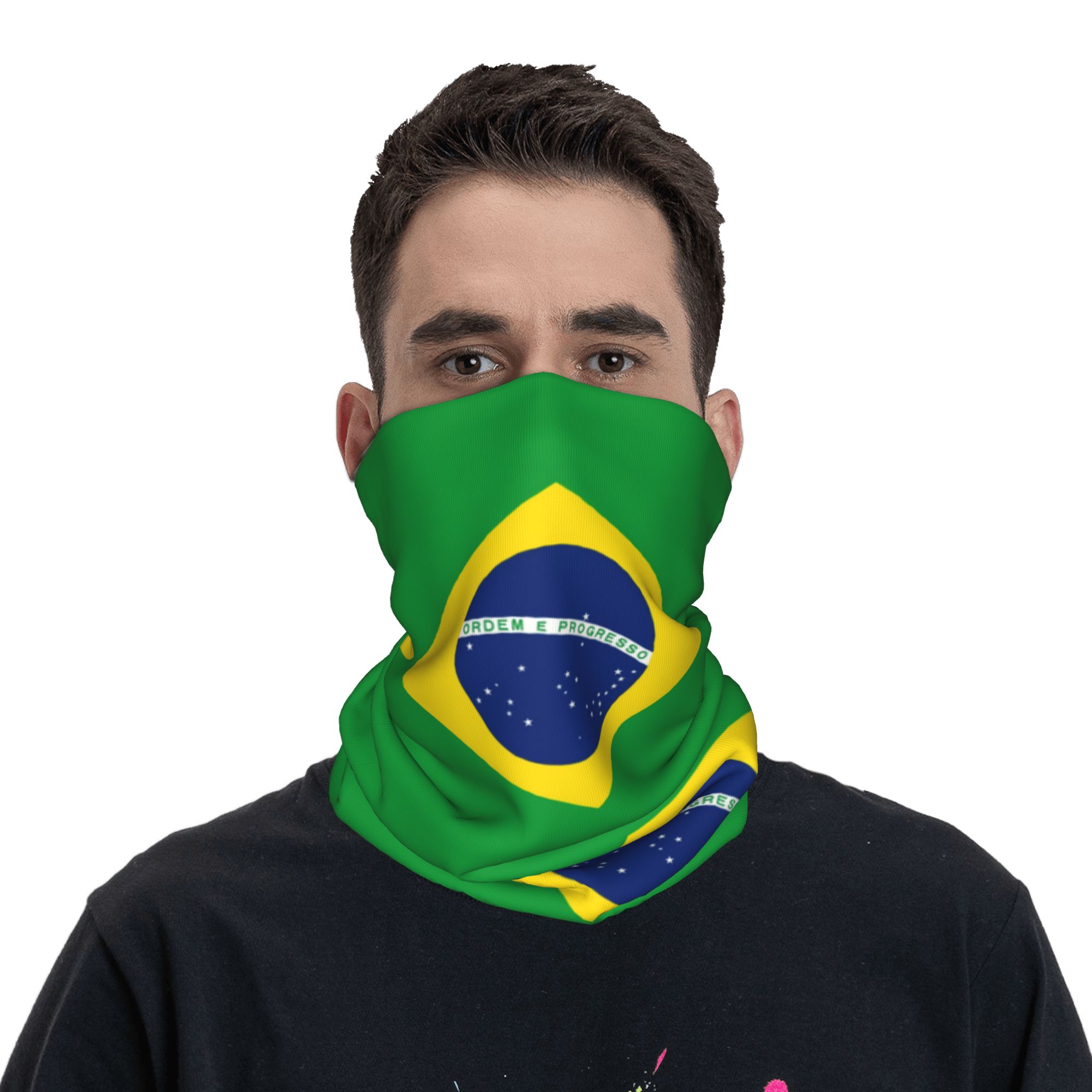 Custom Brazil Flag Bandana Nec - Neck Gaiter Fleece avaliação e preço