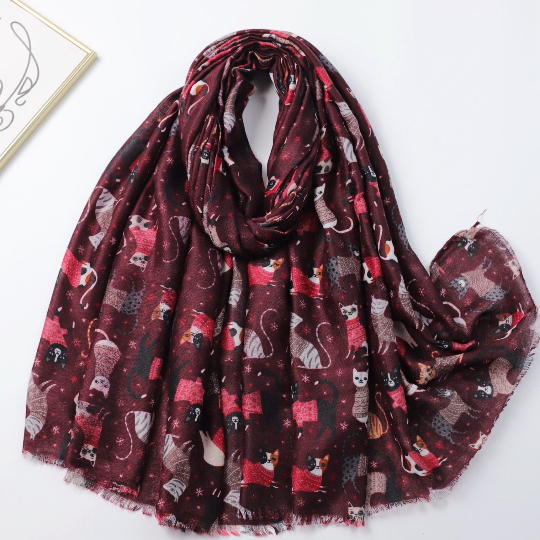 Women's Lovely Cartoon Playful - Shawl Wrap Winter avaliação e preço