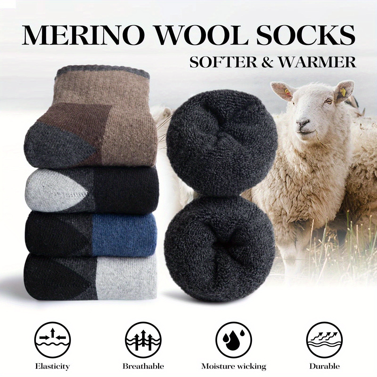 Winter Merino Wool Socks Thick - Thermal Sock Wool avaliação e preço
