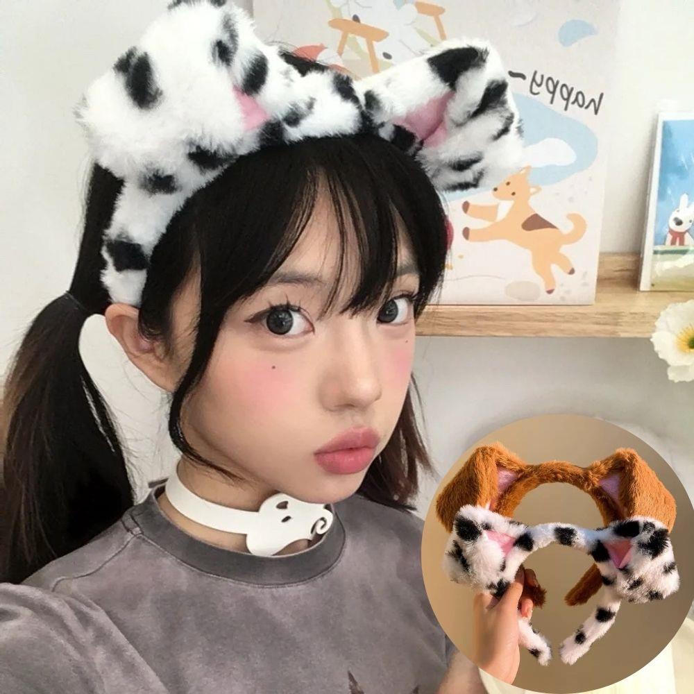 Spotted Dogs Folded Ear Hairba - Winter Headband Fleece avaliação e preço