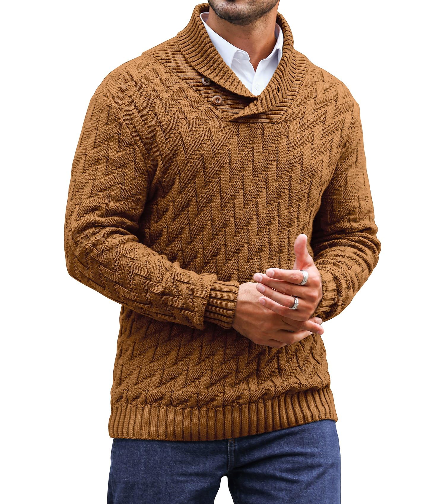 Men's Sweater Spring Shawl Col - Wool Scarf Men avaliação e preço