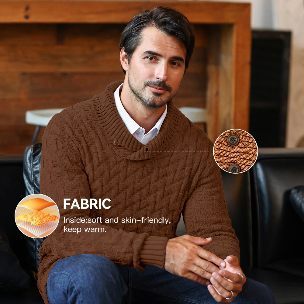 Men's Sweater Spring Shawl Col - Wool Scarf Men avaliação e preço