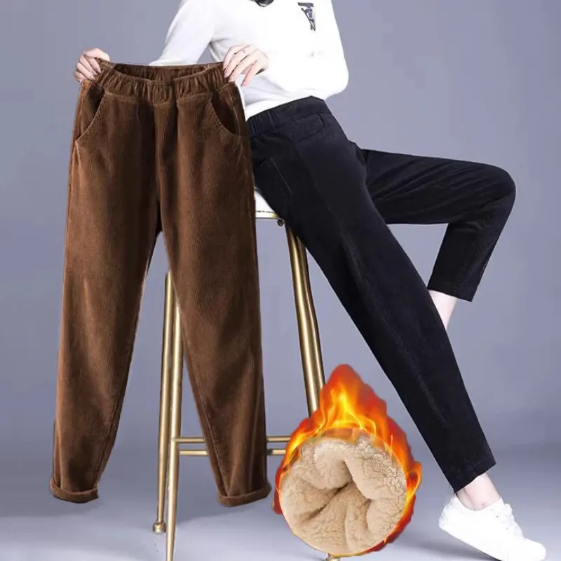 1pcs Women Autumn Winter Plush - Corduroy Pant Warm avaliação e preço