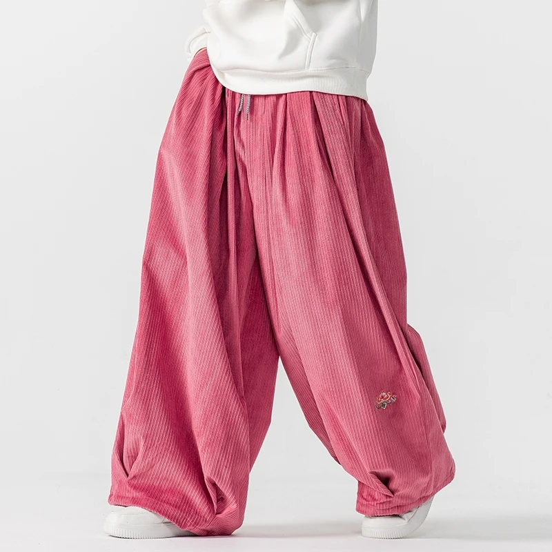 Men Corduroy Wide Leg Pants Me - Corduroy Pant Warm avaliação e preço