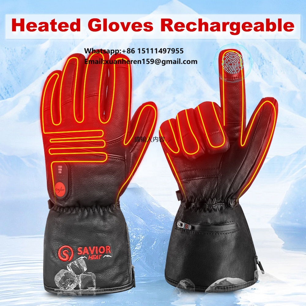 Heated Leather Gloves Men Wome - Hand Warmer Electric avaliação e preço