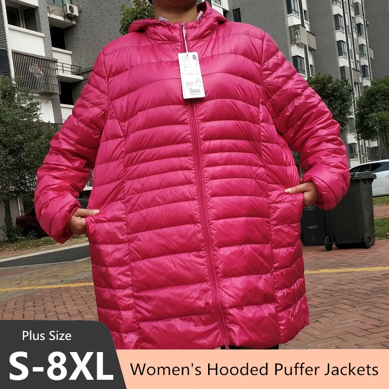 Plus Size 5XL 6XL 7XL Women's  - Down Jacket Packable avaliação e preço