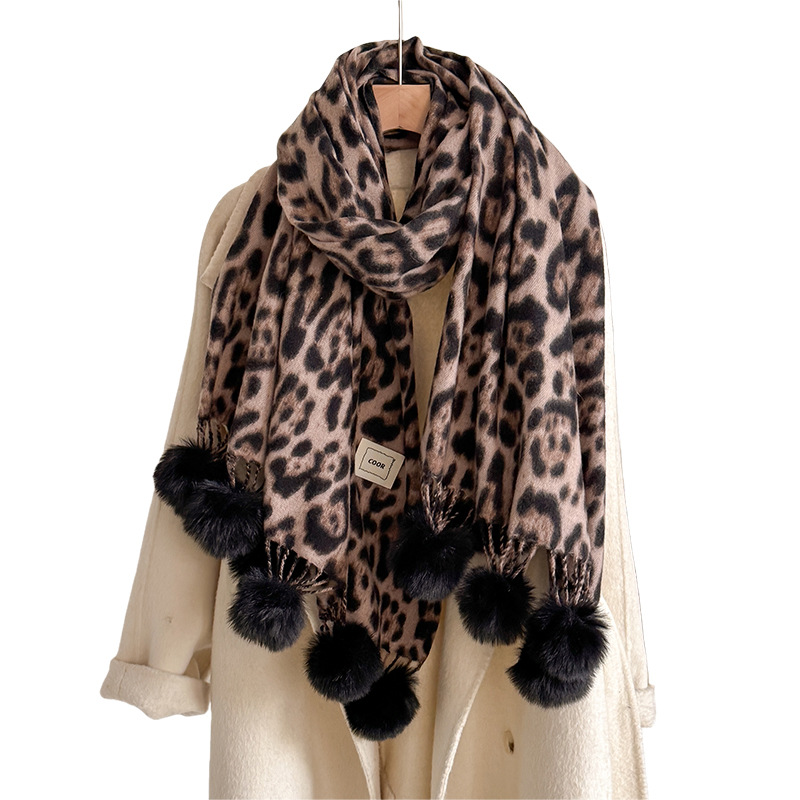New Luxury Winter Leopard Two- - Shawl Wrap Winter avaliação e preço