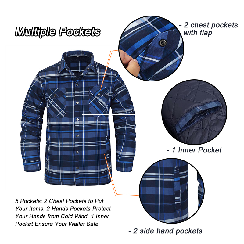 Winter Plaid Shirts For Mens T - Flannel Shirt Lined avaliação e preço