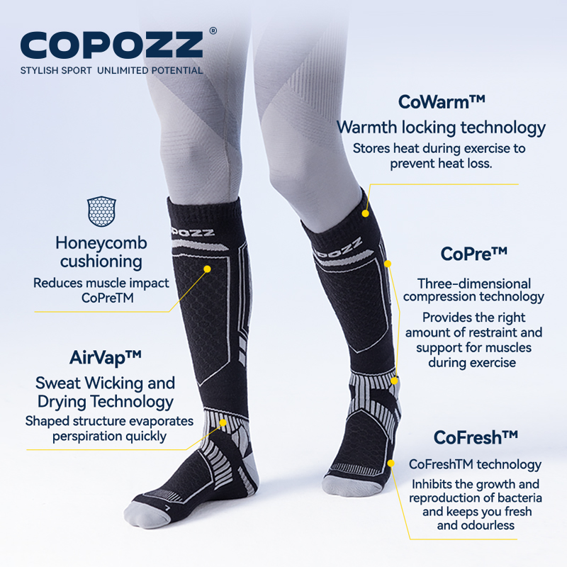 COPOZZ New Winter Ski Socks Me - Thermal Sock Wool avaliação e preço