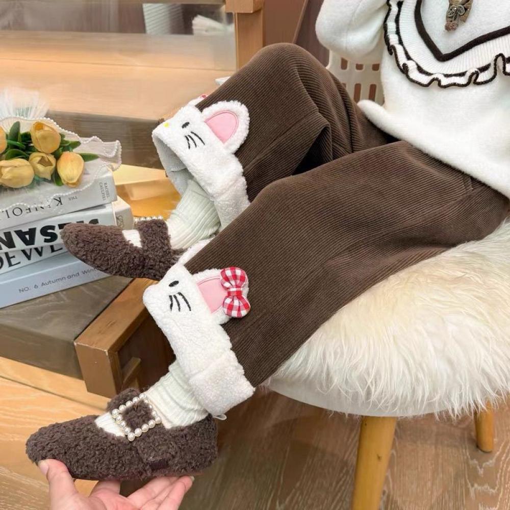 Kawaii Hello Kitty Girls Ins P - Corduroy Pant Warm avaliação e preço