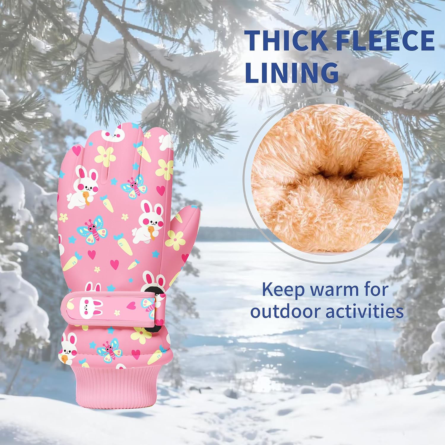 Kids Winter Snow Gloves, Water - Snow Glove Insulated avaliação e preço