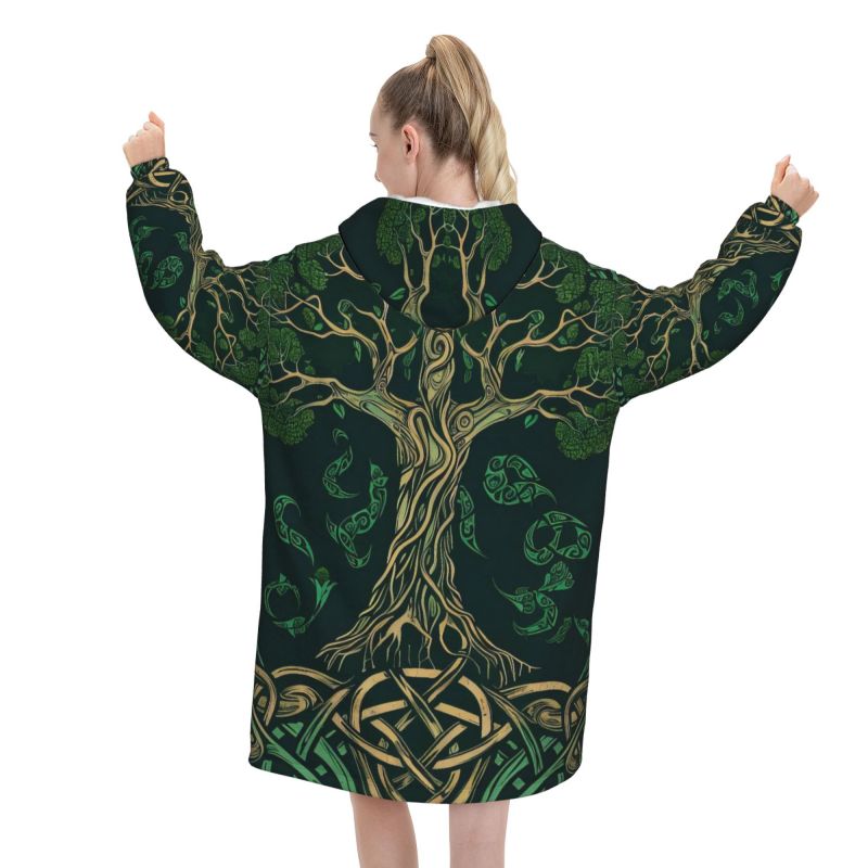 Tree of Life Celtic Pattern Bl - Sherpa Hoodie Fleece avaliação e preço
