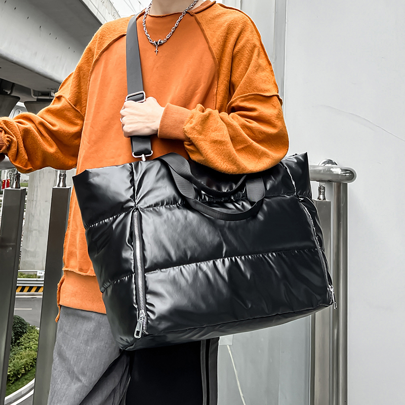 Women Y2k Silver Shoulder Bag  - Down Jacket Packable avaliação e preço