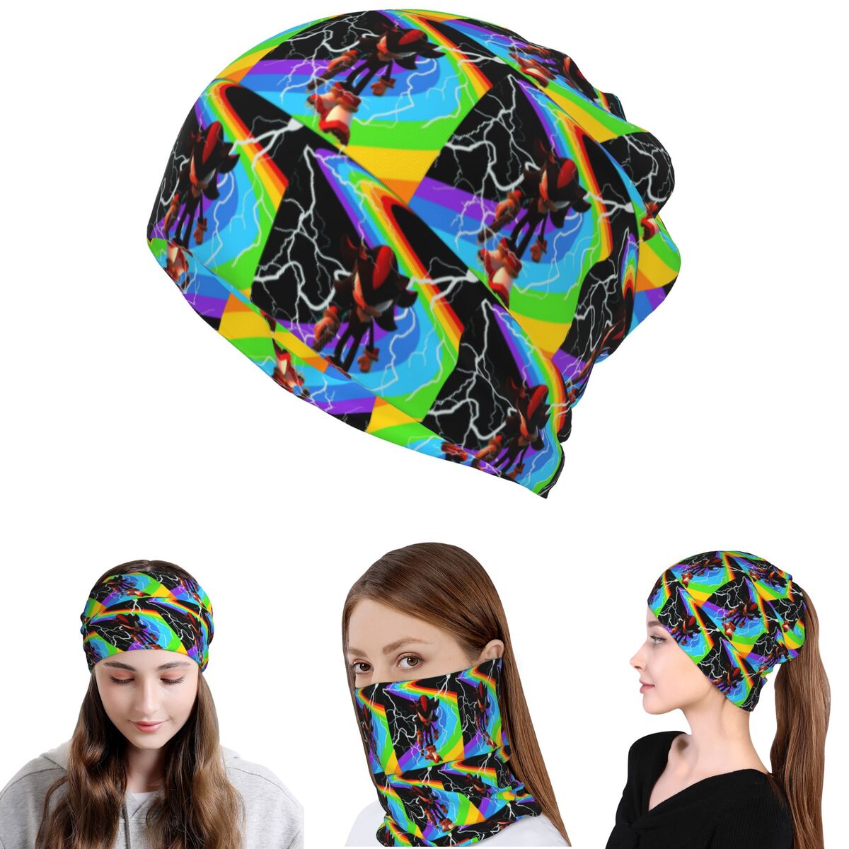 Shadow The Hedgehog Bandana Ne - Knit Beanie Hat Warm avaliação e preço