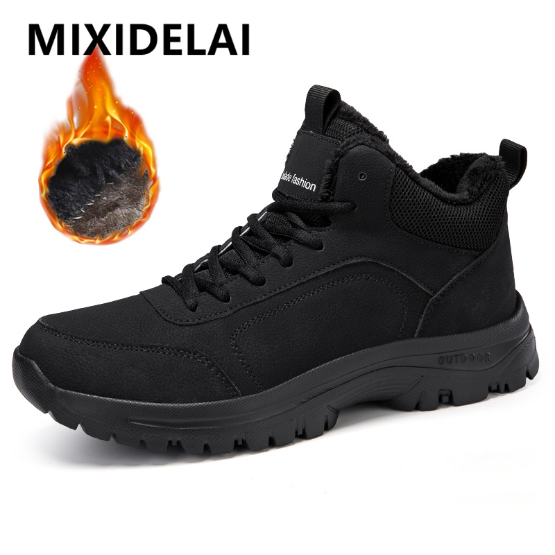 Winter Men's Boots Warm Plush  - Waterproof Winter Boot avaliação e preço