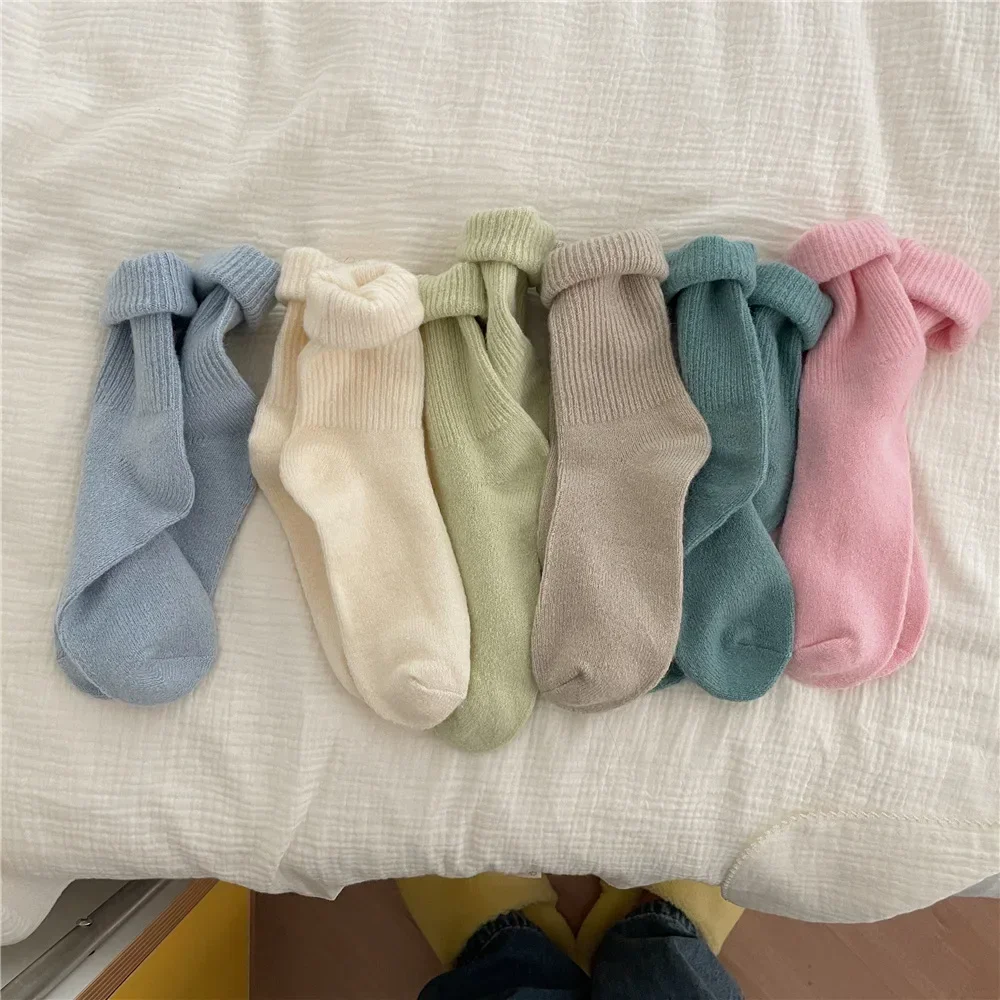 Solid Color Women Winter Thick - Thermal Sock Wool avaliação e preço
