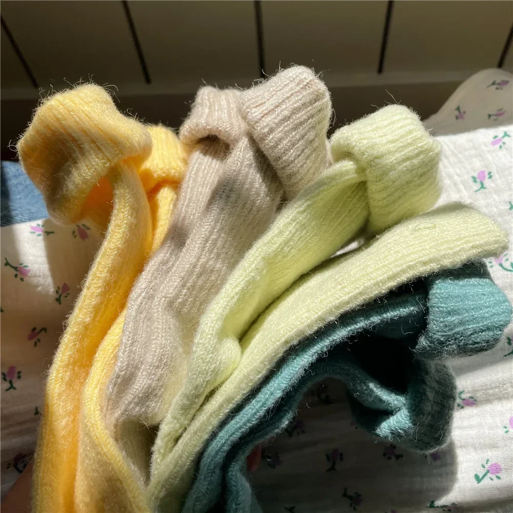 Solid Color Women Winter Thick - Thermal Sock Wool avaliação e preço