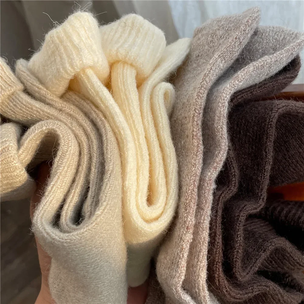 Solid Color Women Winter Thick - Thermal Sock Wool avaliação e preço