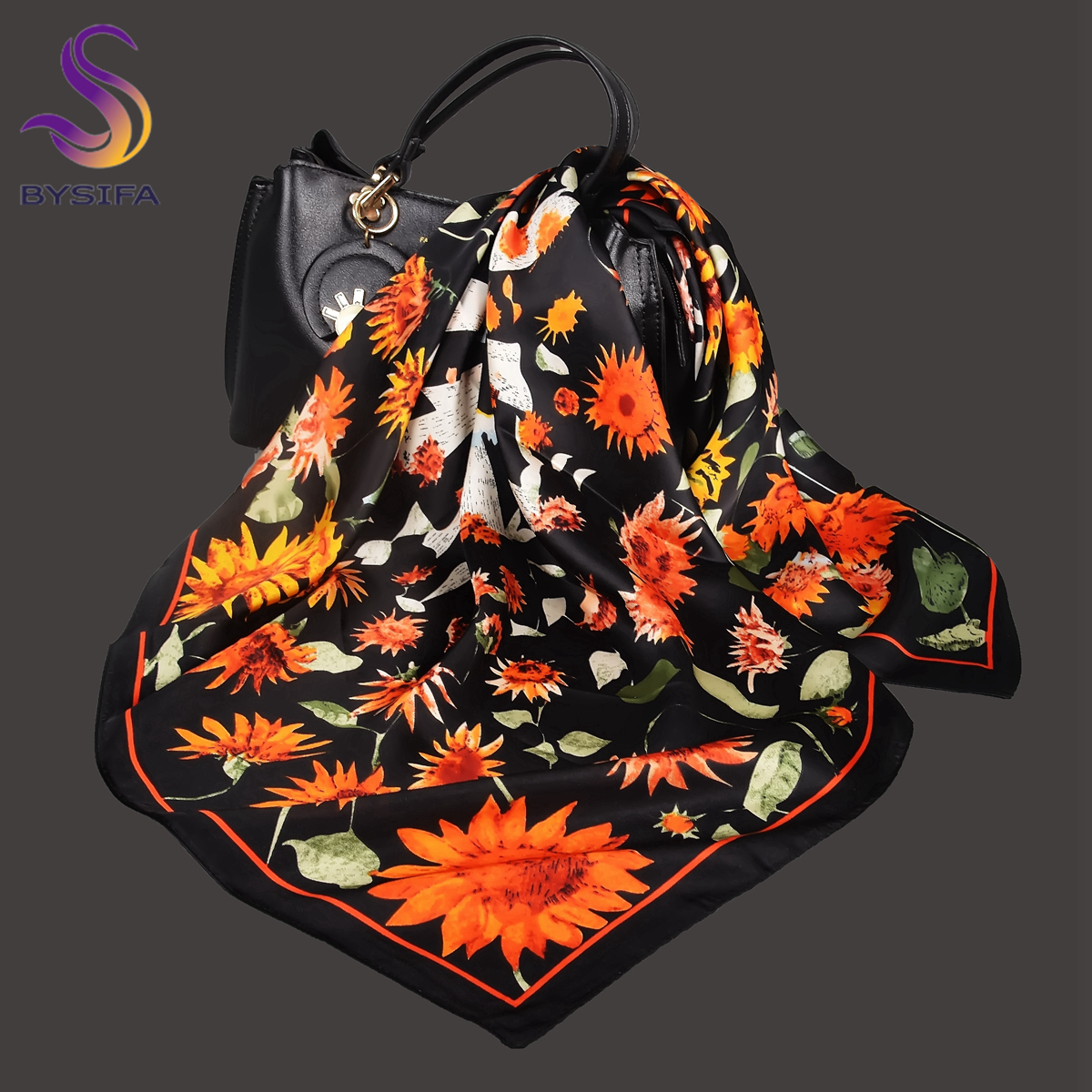 BYSIFA Letters Silk Scarf Shaw - Shawl Wrap Winter avaliação e preço