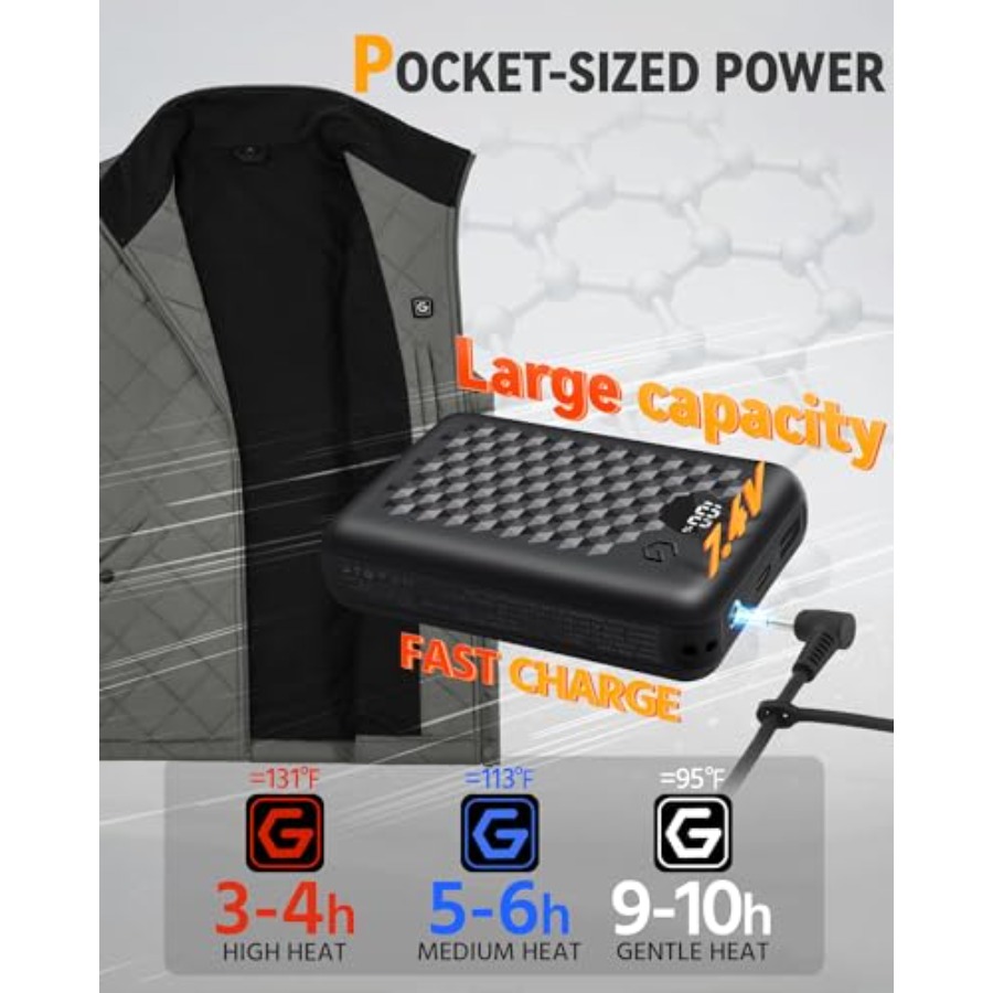 Wulcea Graphene Heated Vest Fo - Heated Vest Battery avaliação e preço