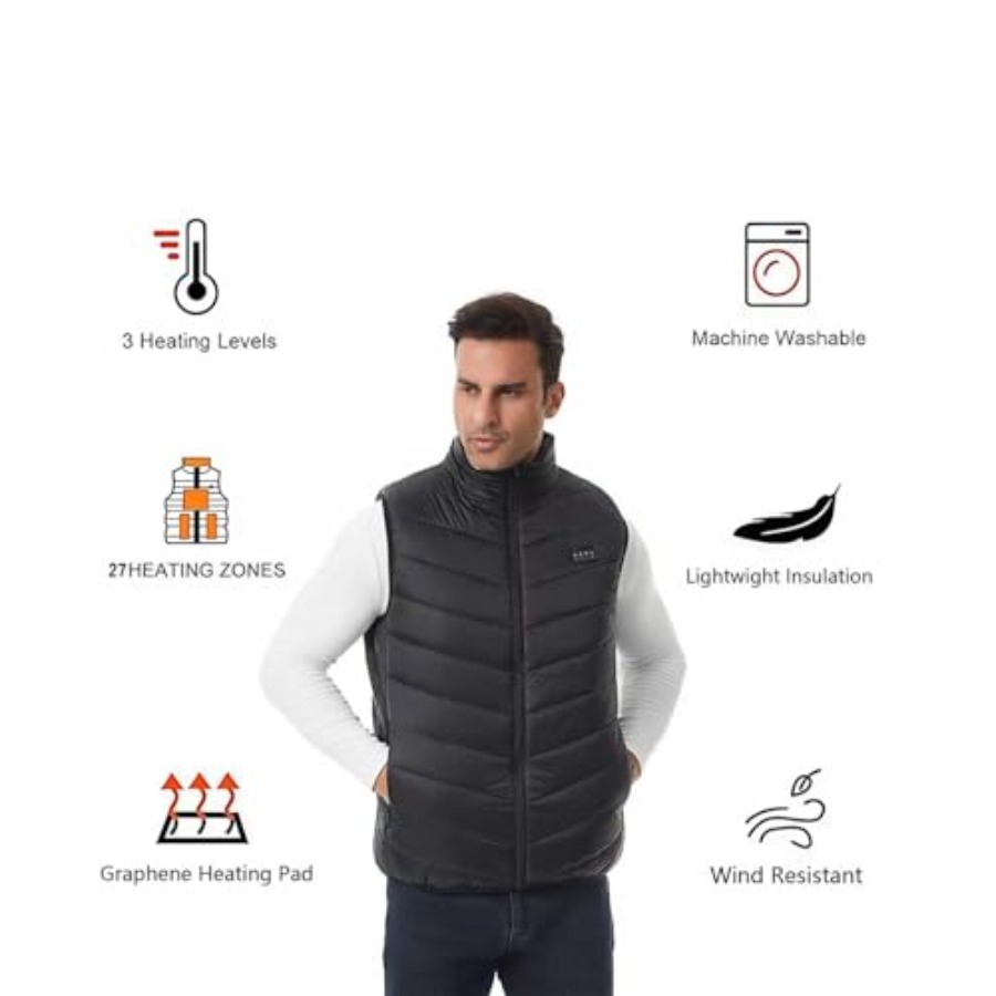 Heated Down Vest for and Wo wi - Heated Vest Battery avaliação e preço
