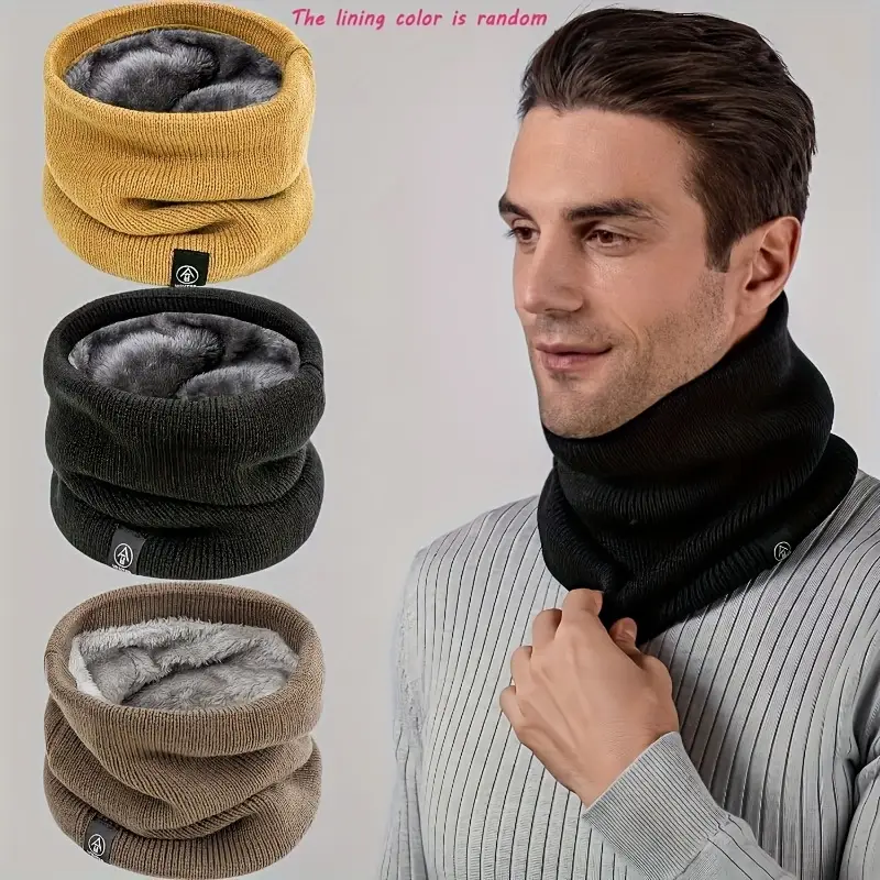 Warm Knitted Scarf Thickened P - Neck Gaiter Fleece avaliação e preço