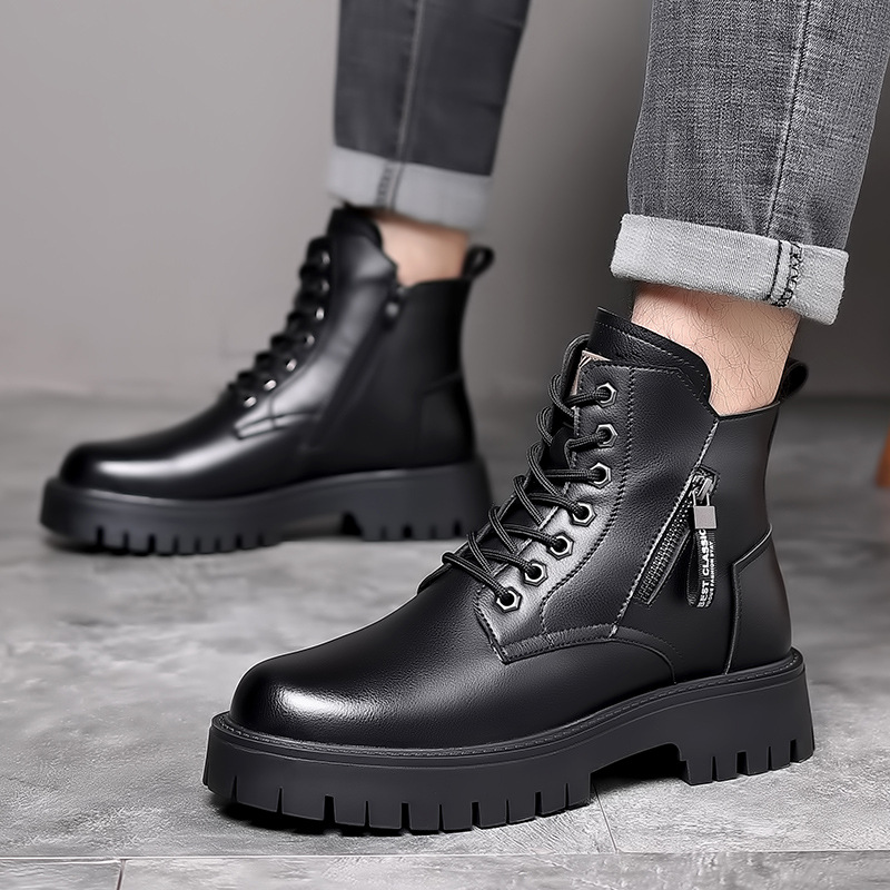 Men Classic Genuine Leather Bo - Waterproof Winter Boot avaliação e preço