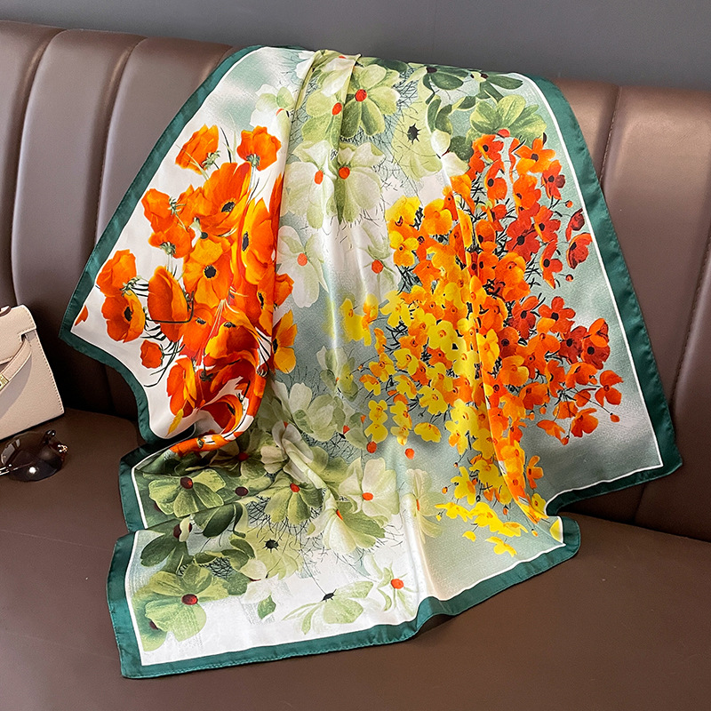 70x70cm Silk Scarf Square For  - Shawl Wrap Winter avaliação e preço
