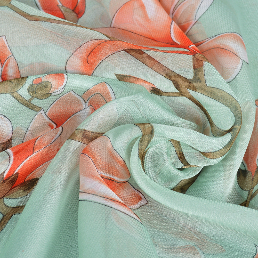 BYSIFA| Light Green Silk Scarf - Shawl Wrap Winter avaliação e preço