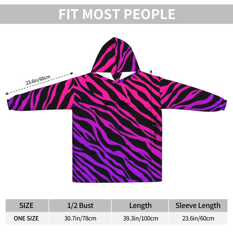 Zebra Stripe Print Wearable Bl - Sherpa Hoodie Fleece avaliação e preço