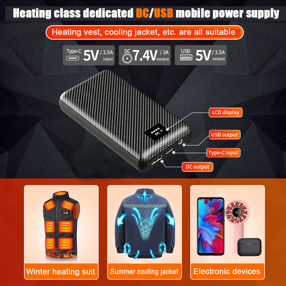Ranwomen 30000/40000mAh Powerb - Heated Vest Battery avaliação e preço