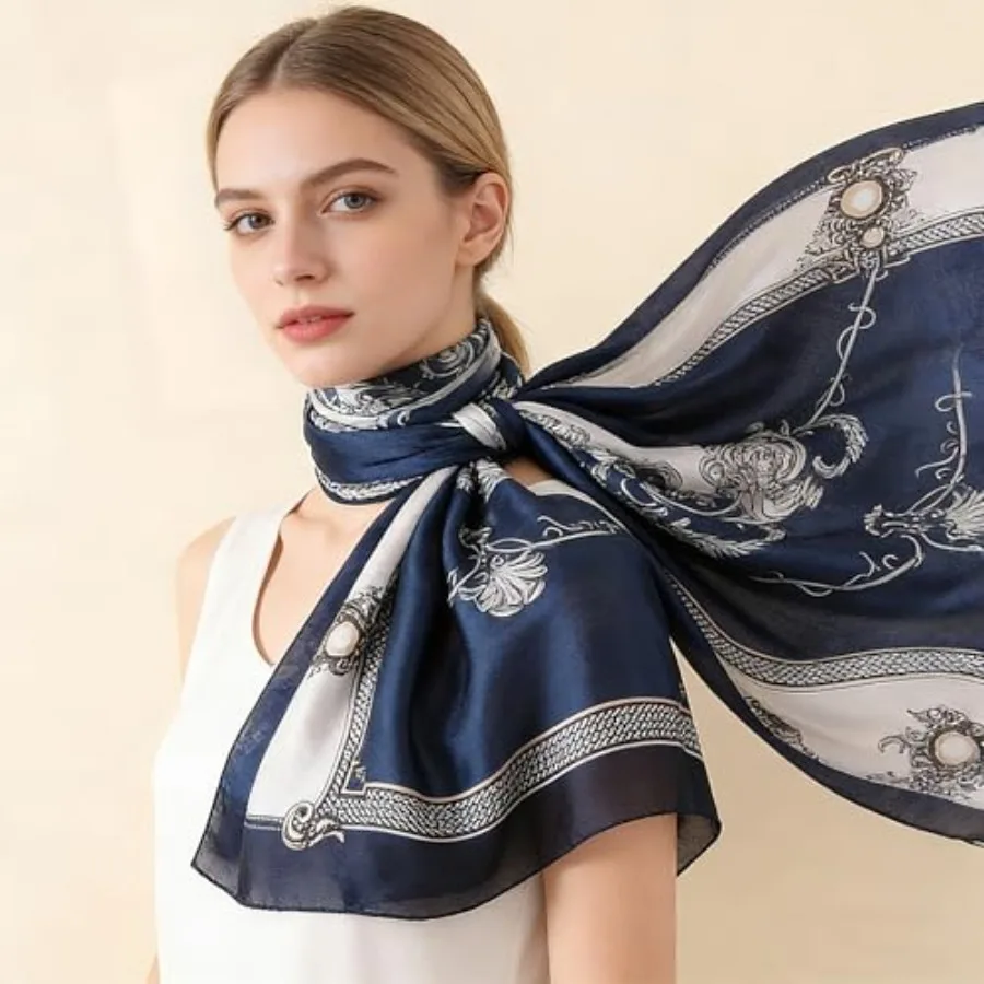 Silk Scarf Mulberry Silk Fashi - Shawl Wrap Winter avaliação e preço