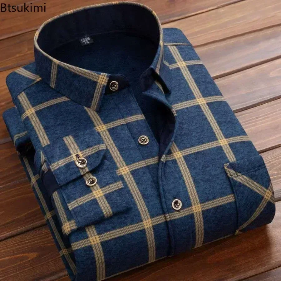 2024 Men's Winter Warm Long Sl - Flannel Shirt Lined avaliação e preço