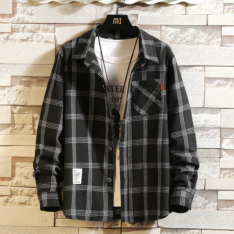 2025 Summer Men's Plaid Shirt  - Flannel Shirt Lined avaliação e preço
