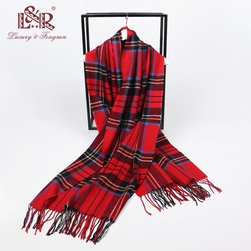 2022 winter men plaid scarf ca - Wool Scarf Men avaliação e preço