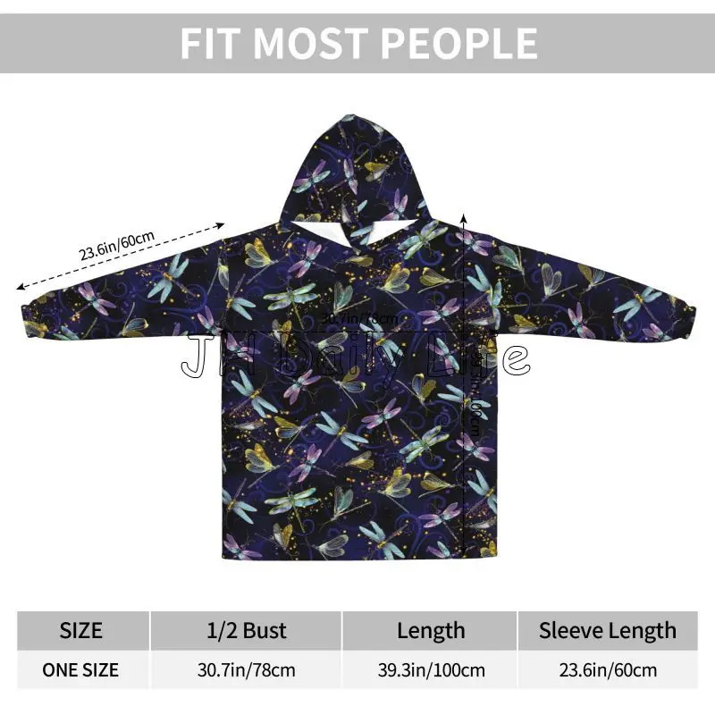 Dragonfly Galaxy Wearable Blan - Sherpa Hoodie Fleece avaliação e preço
