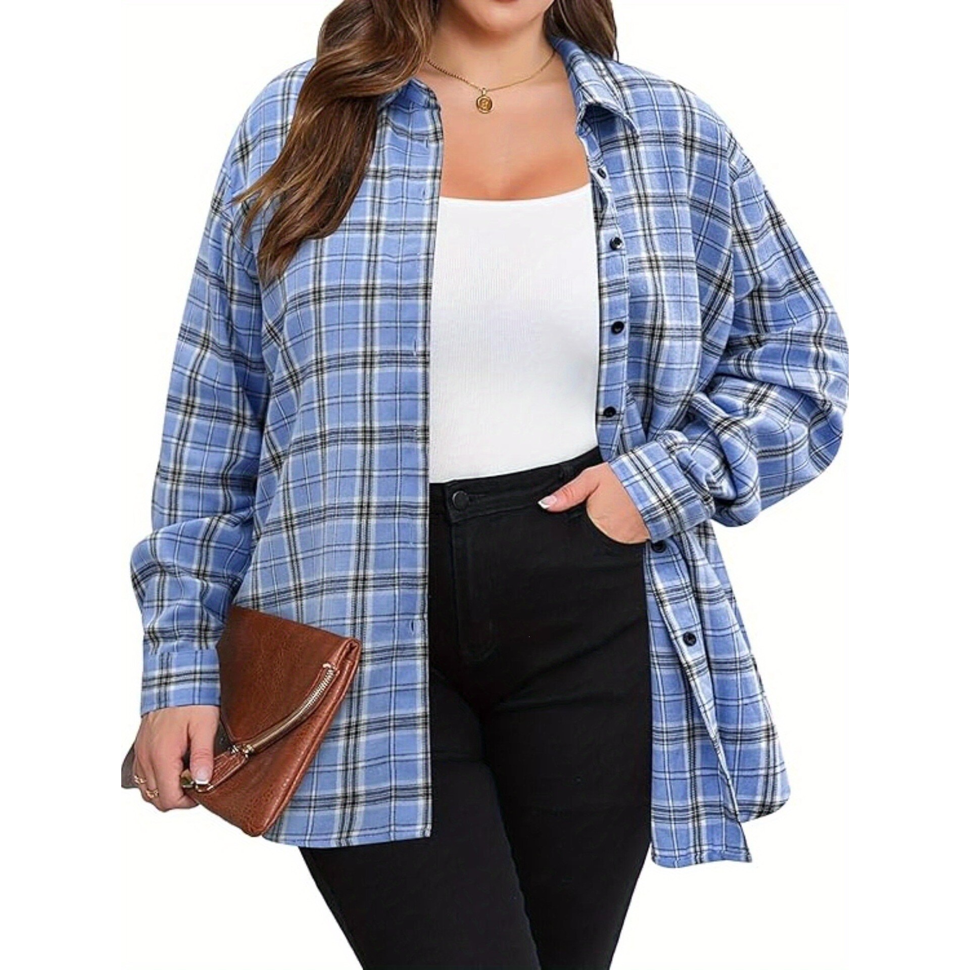 Warm Flannel Plaid Shirt Women - Flannel Shirt Lined avaliação e preço