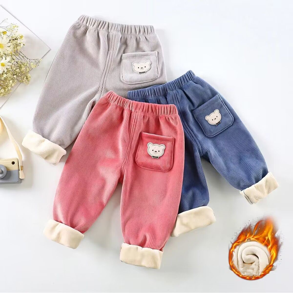 1pcs Boy Girl Winter Velvet Co - Corduroy Pant Warm avaliação e preço