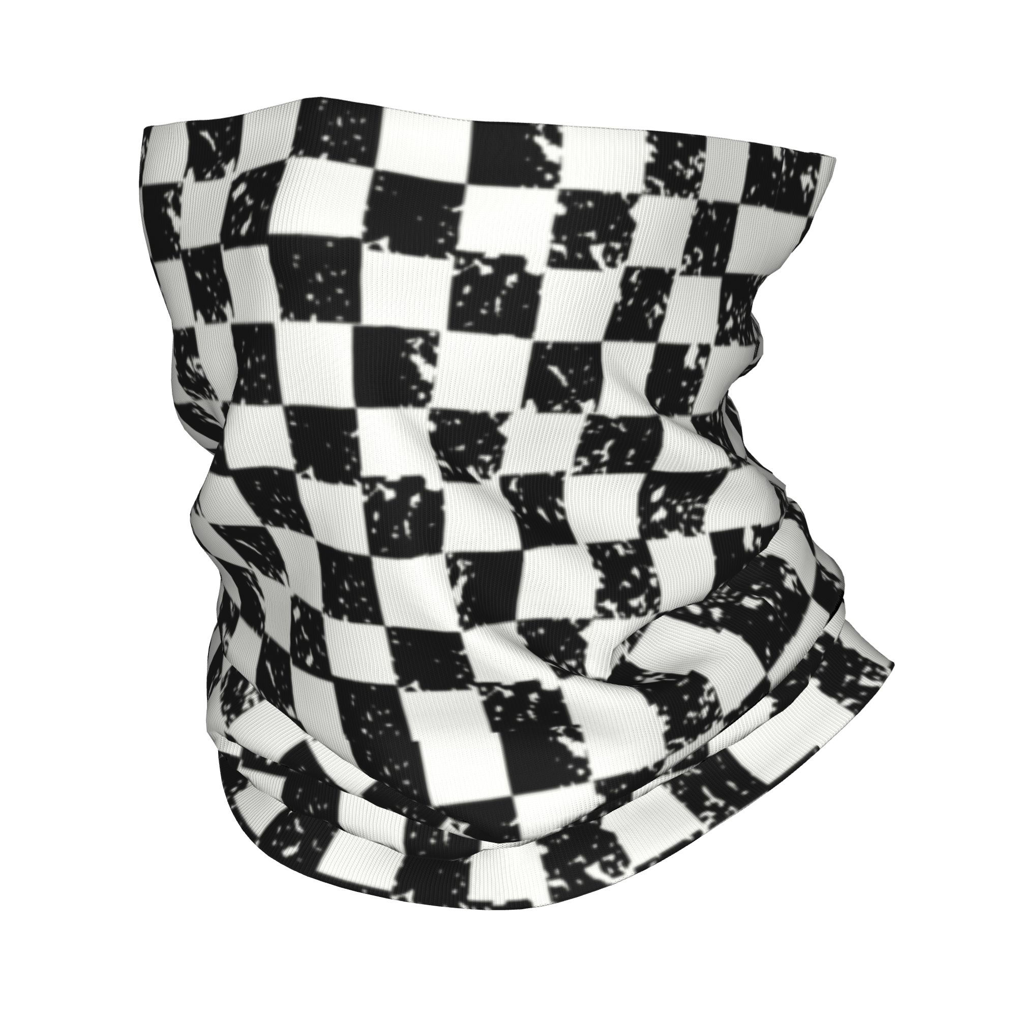 Custom Retro Checkered Flag Wi - Neck Gaiter Fleece avaliação e preço