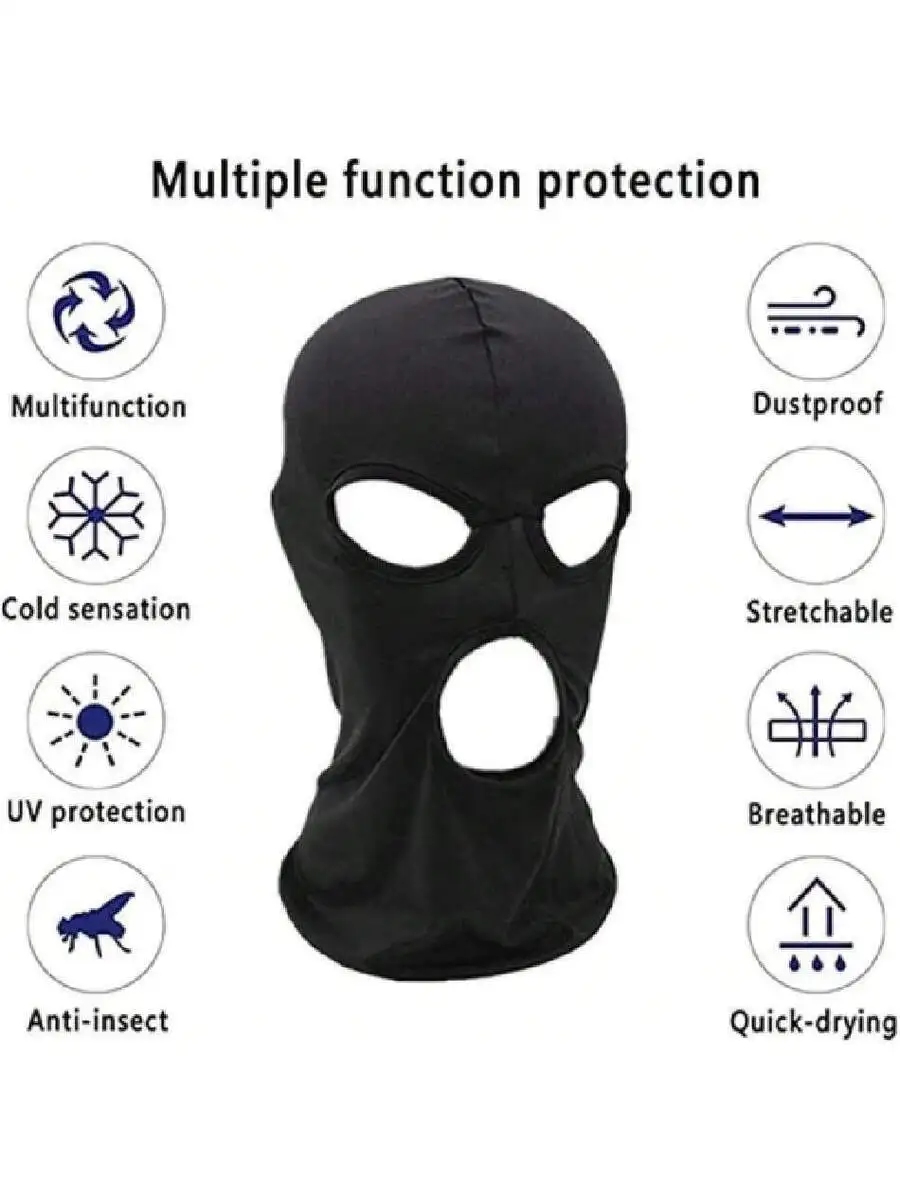 3 Hole Black Balaclava Face Ma - Balaclava Ski Mask avaliação e preço
