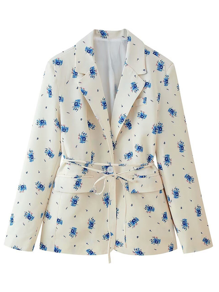 FSMG Elegant Flower Printed Lo - Down Jacket Packable avaliação e preço