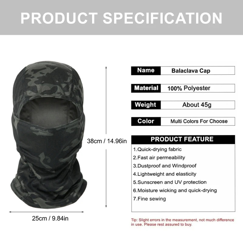 Camouflage Balaclava Hat Cycli - Balaclava Ski Mask avaliação e preço