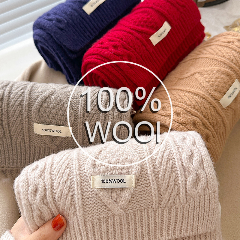 Luxury 100% Wool Scarf Women M - Shawl Wrap Winter avaliação e preço