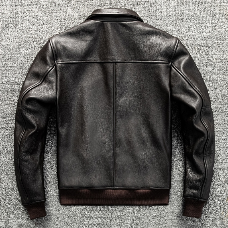 Dark Brown Winter Leather Jack - Down Jacket Packable avaliação e preço