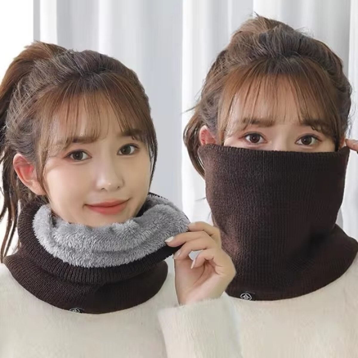 Solid Winter Plush Muffler Woo - Winter Headband Fleece avaliação e preço