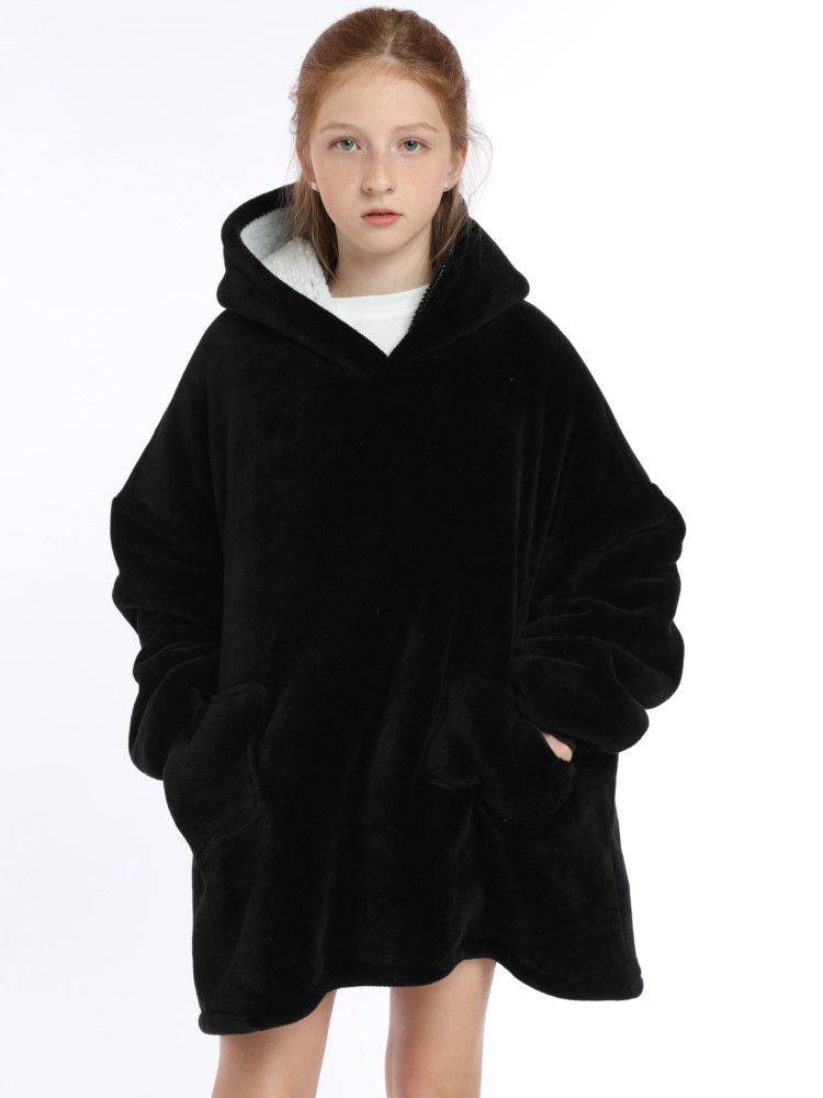Winter Sherpa Blanket Teens Ho - Sherpa Hoodie Fleece avaliação e preço